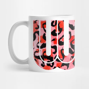 Abstract Letter W Watercolour Leopard Print Alphabet Mug